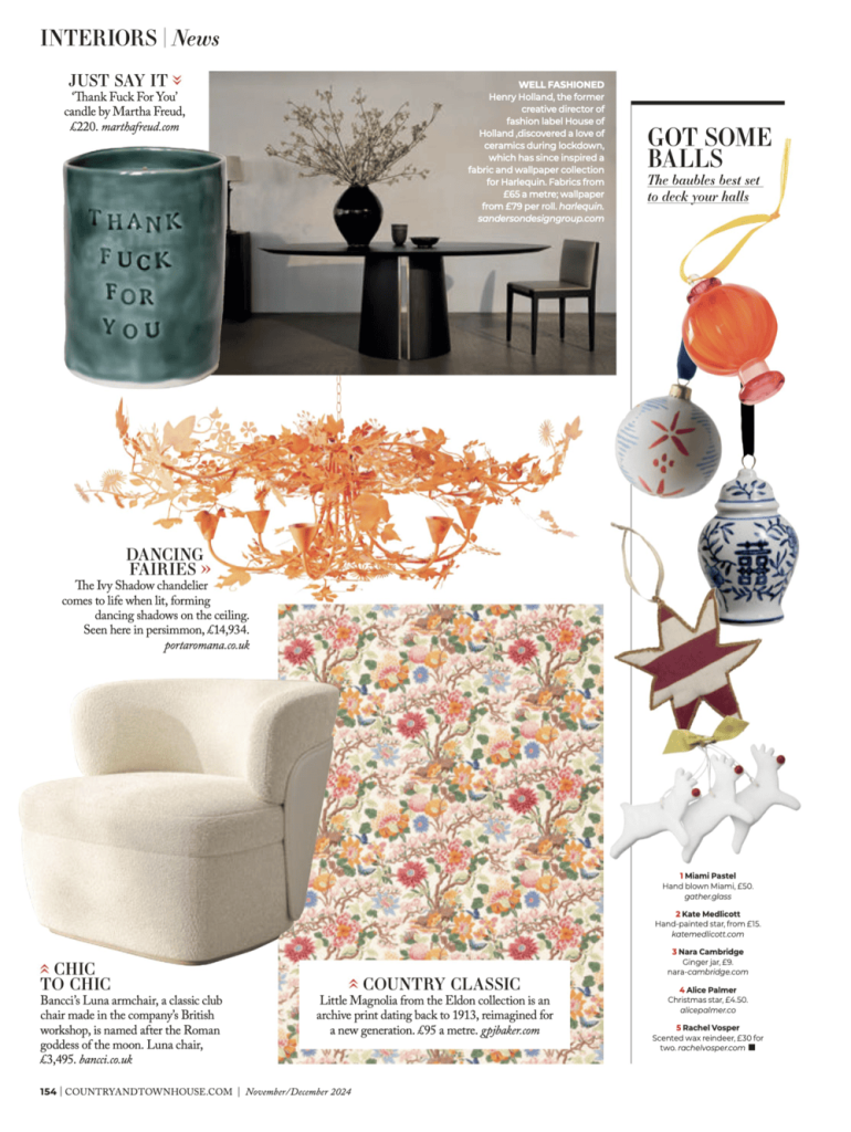 town and country house interiors magazine luna armchair